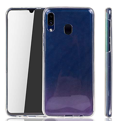 König Design 360 Grad Hülle kompatibel mit Samsung Galaxy M40 Full Cover vorne hinten Handyhülle Dünn Ganzkörper Case Silikon Etui - Transparent von König Design