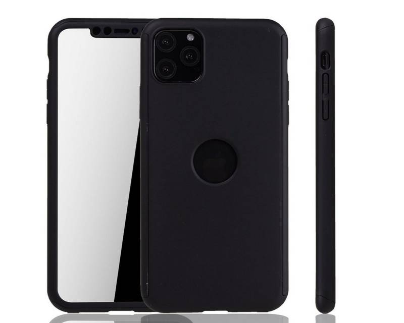 König Design Handyhülle Apple iPhone 11 Pro, Apple iPhone 11 Pro Handyhülle 360 Grad Schutz Full Cover Schwarz von König Design