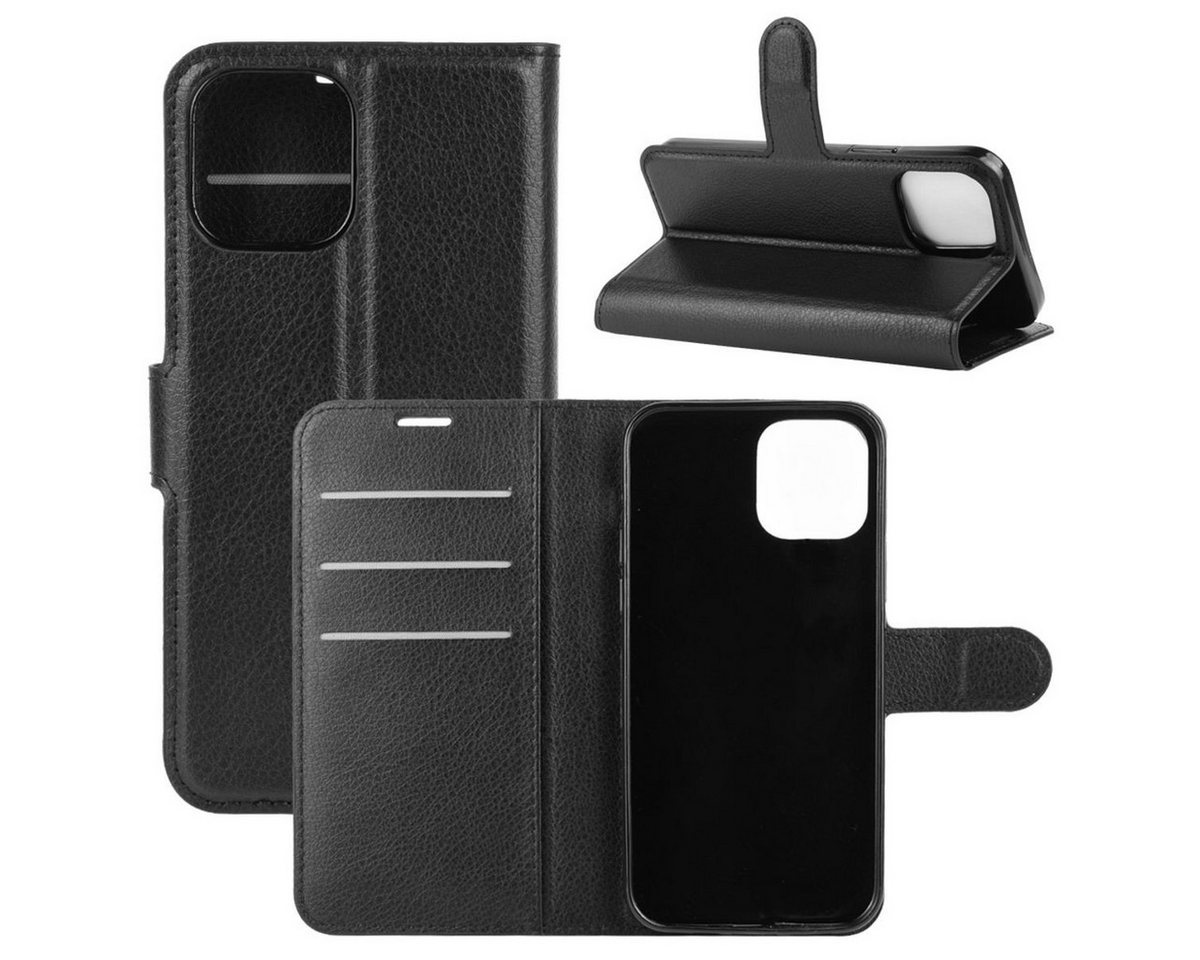 König Design Handyhülle Apple iPhone 12 / 12 Pro, Schutzhülle Schutztasche Case Cover Etuis Wallet Klapptasche Bookstyle von König Design