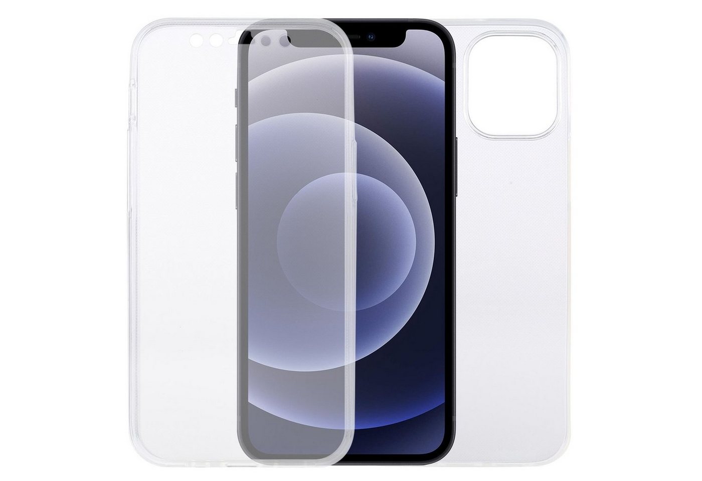 König Design Handyhülle Apple iPhone 12 Mini, Apple iPhone 12 Mini Handyhülle Full-Cover 360 Grad Full Cover Transparent von König Design