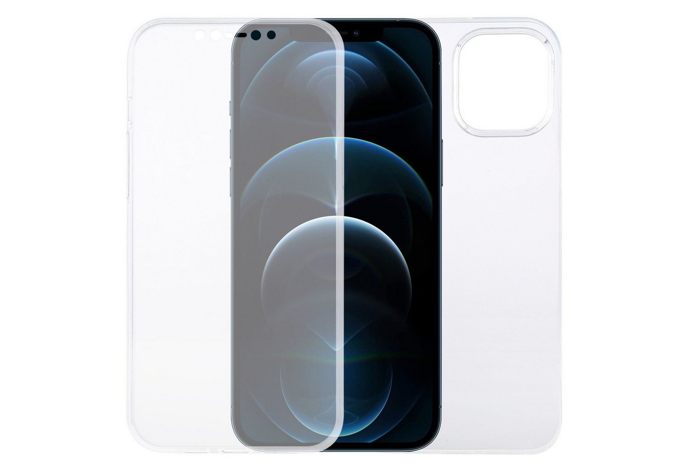 König Design Handyhülle Apple iPhone 12 Pro Max, Apple iPhone 12 Pro Max Handyhülle Full-Cover 360 Grad Full Cover Transparent von König Design