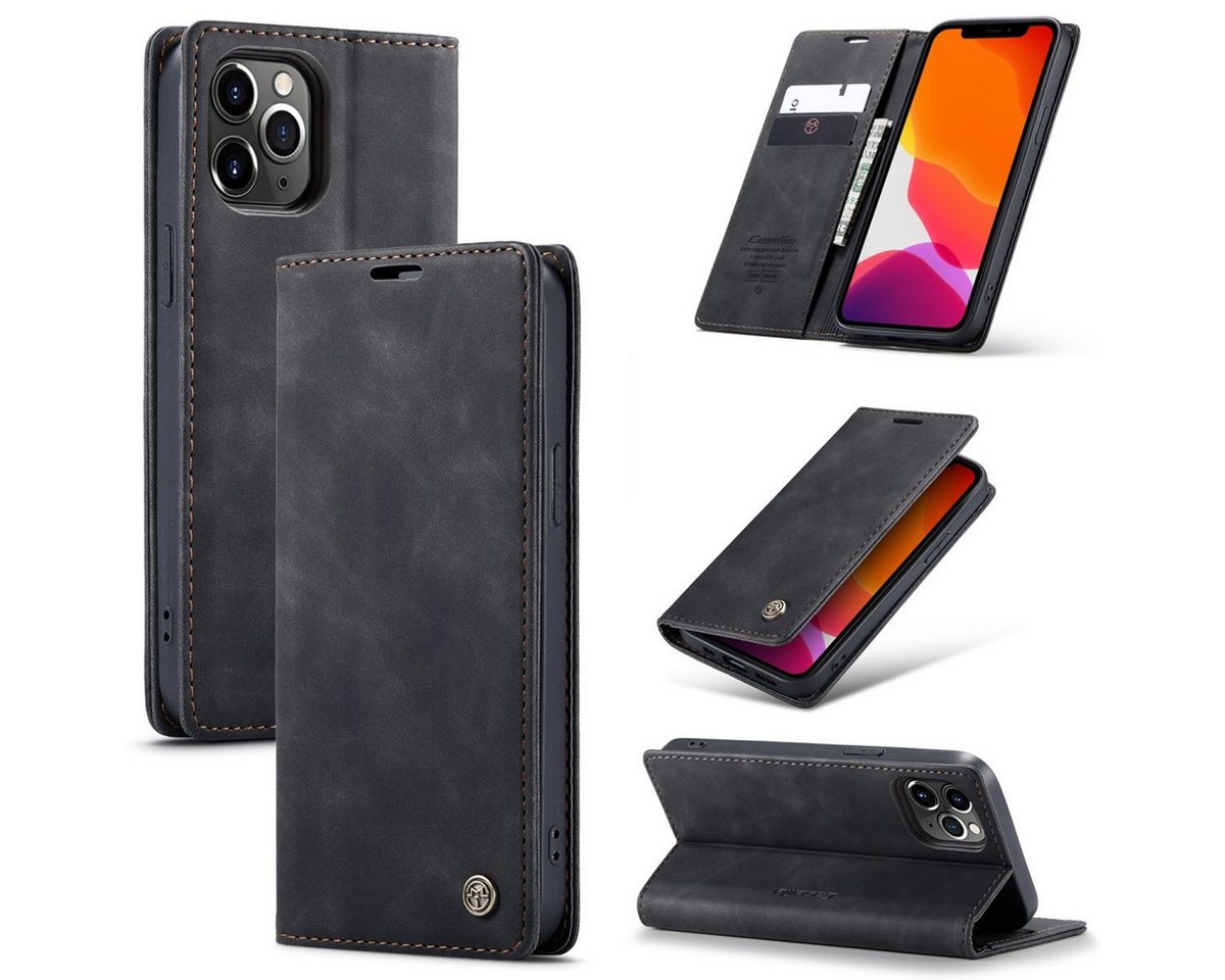 König Design Handyhülle Apple iPhone 12 Pro Max, Schutzhülle Schutztasche Case Cover Etuis Wallet Klapptasche Bookstyle von König Design