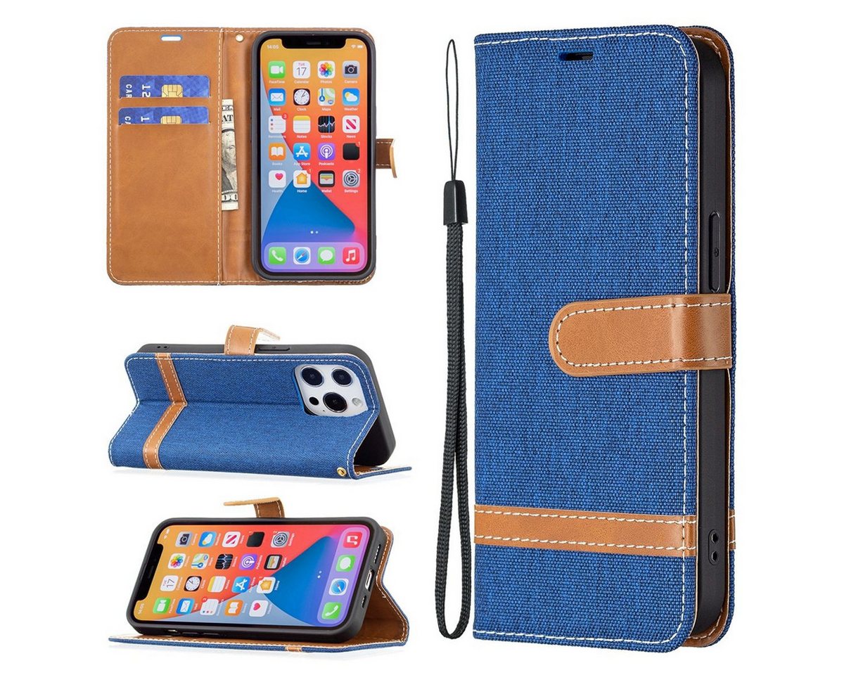 König Design Handyhülle Apple iPhone 13, Schutzhülle Schutztasche Case Cover Etuis Wallet Klapptasche Bookstyle von König Design