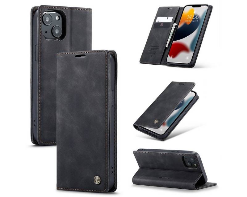 König Design Handyhülle Apple iPhone 13, Schutzhülle Schutztasche Case Cover Etuis Wallet Klapptasche Bookstyle von König Design