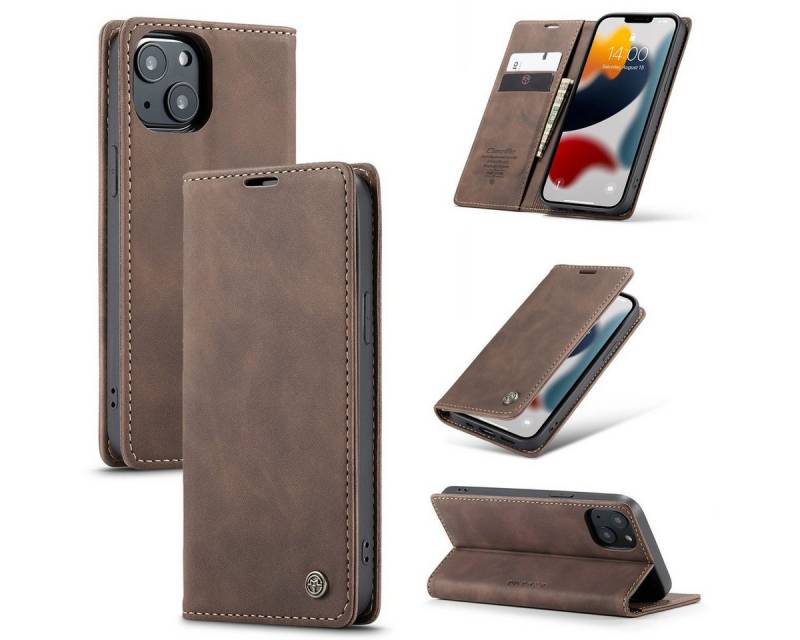König Design Handyhülle Apple iPhone 13, Schutzhülle Schutztasche Case Cover Etuis Wallet Klapptasche Bookstyle von König Design