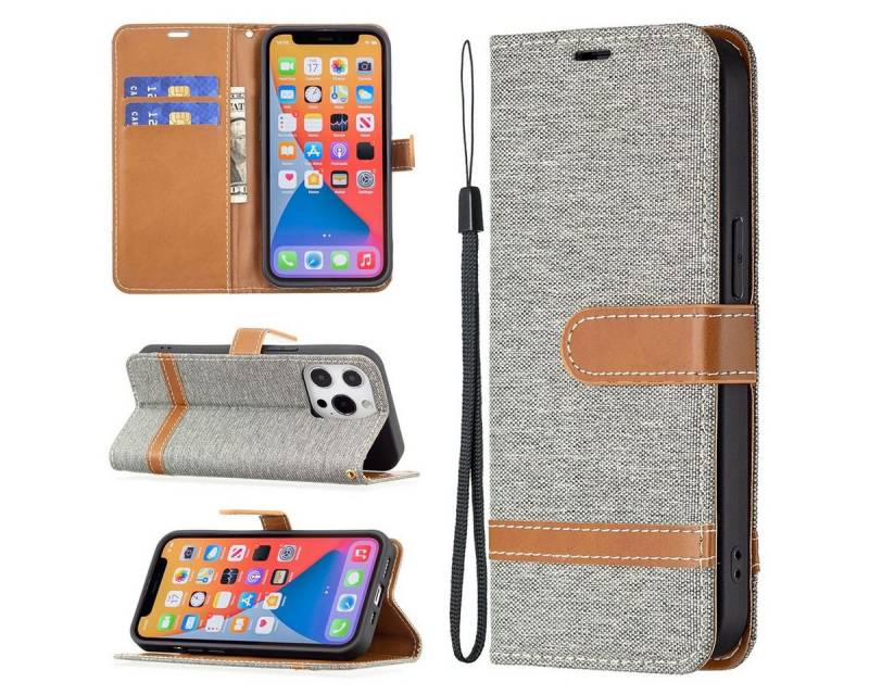 König Design Handyhülle Apple iPhone 13 Pro, Schutzhülle Schutztasche Case Cover Etuis Wallet Klapptasche Bookstyle von König Design