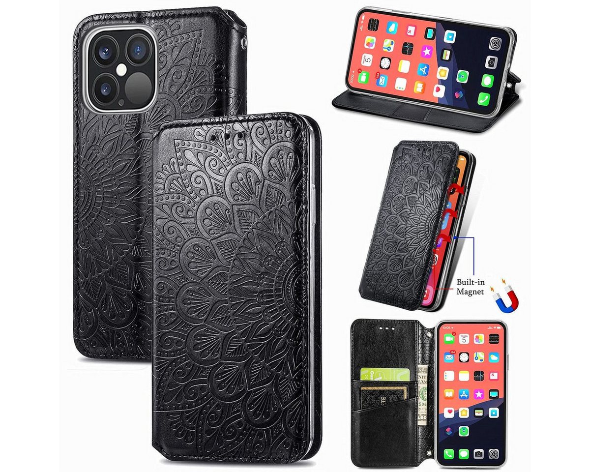 König Design Handyhülle Apple iPhone 13 Pro Max, Schutzhülle Schutztasche Case Cover Etuis Wallet Klapptasche Bookstyle von König Design