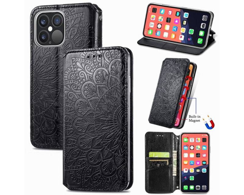 König Design Handyhülle Apple iPhone 13 Pro Max, Schutzhülle Schutztasche Case Cover Etuis Wallet Klapptasche Bookstyle von König Design