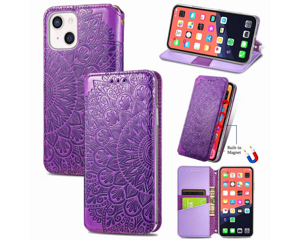 König Design Handyhülle Apple iPhone 13 mini, Schutzhülle Schutztasche Case Cover Etuis Wallet Klapptasche Bookstyle König Design Handyhülle Apple iPhone 13 mini, Schutzhülle Schutztasche Case Cover Etuis Wallet Klapptasche Bookstyle von König Design