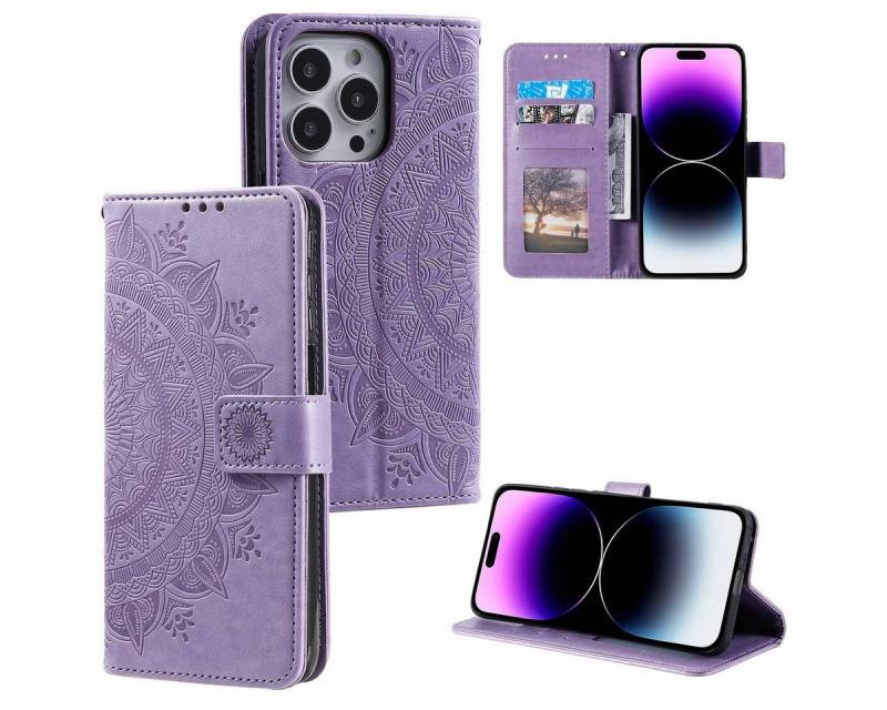 König Design Handyhülle Apple iPhone 16 Pro Max, Schutzhülle Schutztasche Case Cover Etuis Wallet Klapptasche Bookstyle von König Design