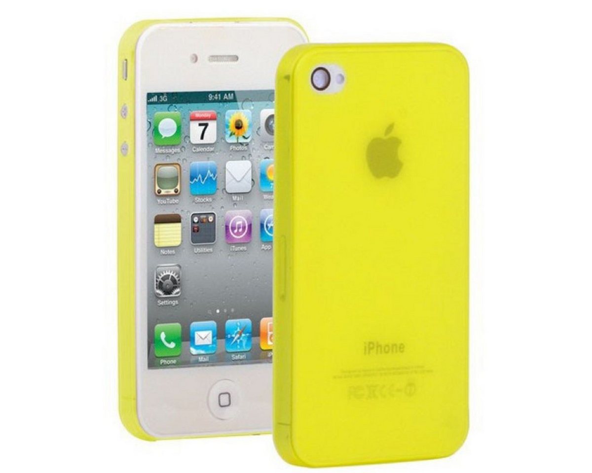 König Design Handyhülle Apple iPhone 4 / 4s, Apple iPhone 4 / 4s Handyhülle Backcover Gelb von König Design