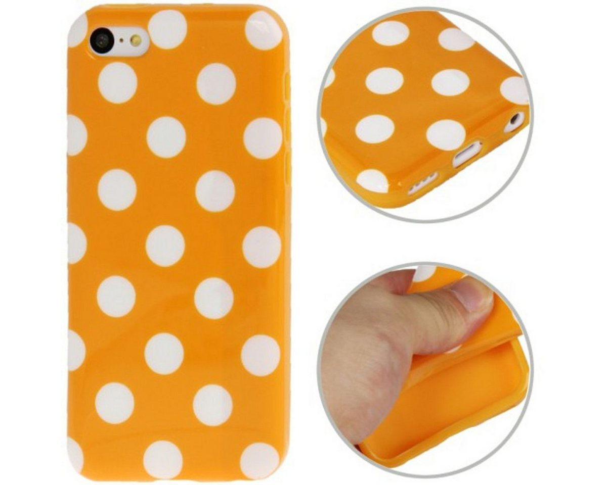 König Design Handyhülle Apple iPhone 5c, Apple iPhone 5c Handyhülle Backcover Orange von König Design
