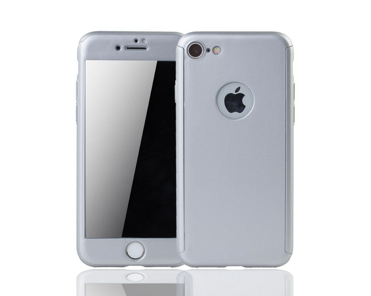 König Design Handyhülle Apple iPhone 6 / 6s, Apple iPhone 6 / 6s Handyhülle 360 Grad Schutz Full Cover Silber von König Design