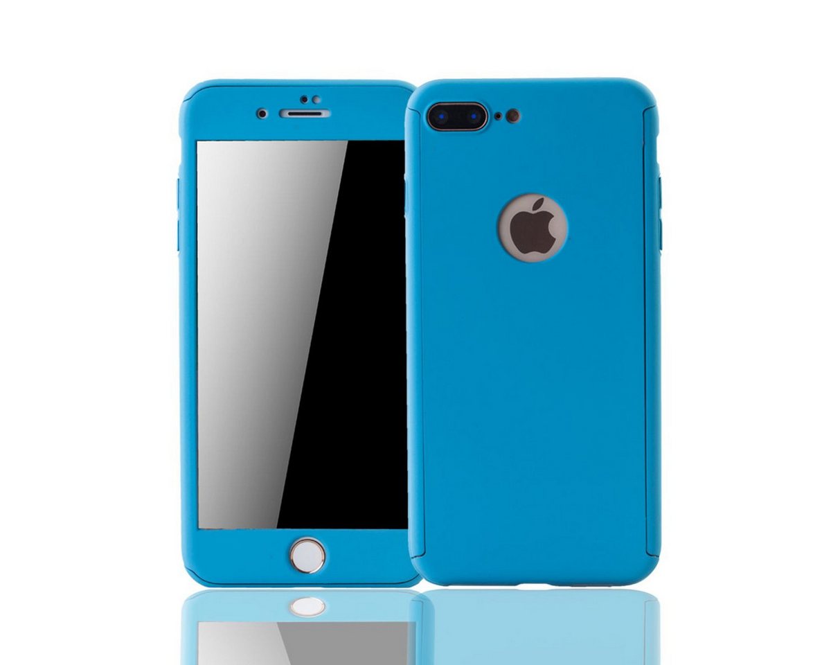 König Design Handyhülle Apple iPhone 7 Plus, Apple iPhone 7 Plus Handyhülle 360 Grad Schutz Full Cover Blau von König Design