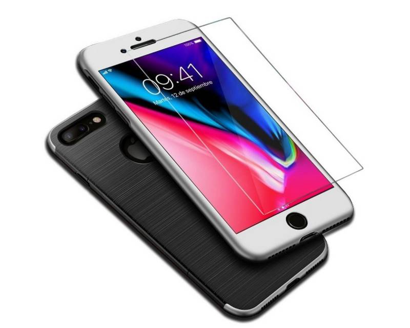 König Design Handyhülle Apple iPhone 7 Plus / 8 Plus, Apple iPhone 7 Plus / 8 Plus Handyhülle Backcover Silber von König Design