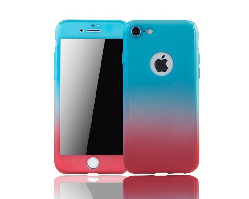 König Design Handyhülle Apple iPhone 8, Apple iPhone 8 Handyhülle 360 Grad Schutz Full Cover Mehrfarbig von König Design