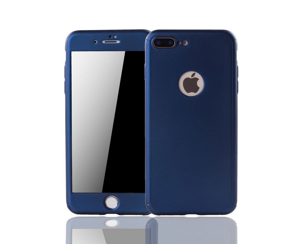 König Design Handyhülle Apple iPhone 8 Plus, Apple iPhone 8 Plus Handyhülle 360 Grad Schutz Full Cover Blau von König Design
