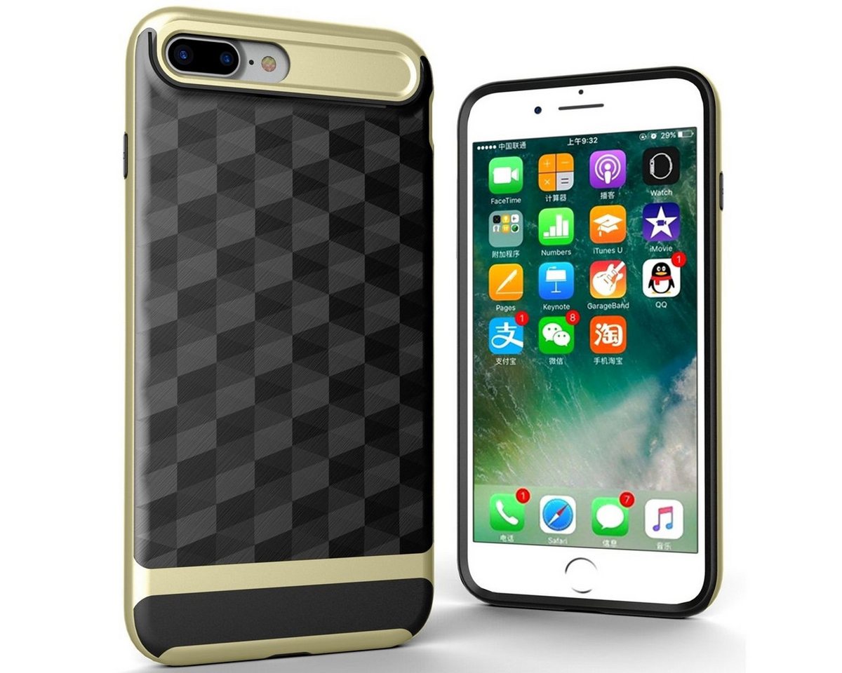 König Design Handyhülle Apple iPhone 8 Plus, Apple iPhone 8 Plus Handyhülle Backcover Gold von König Design