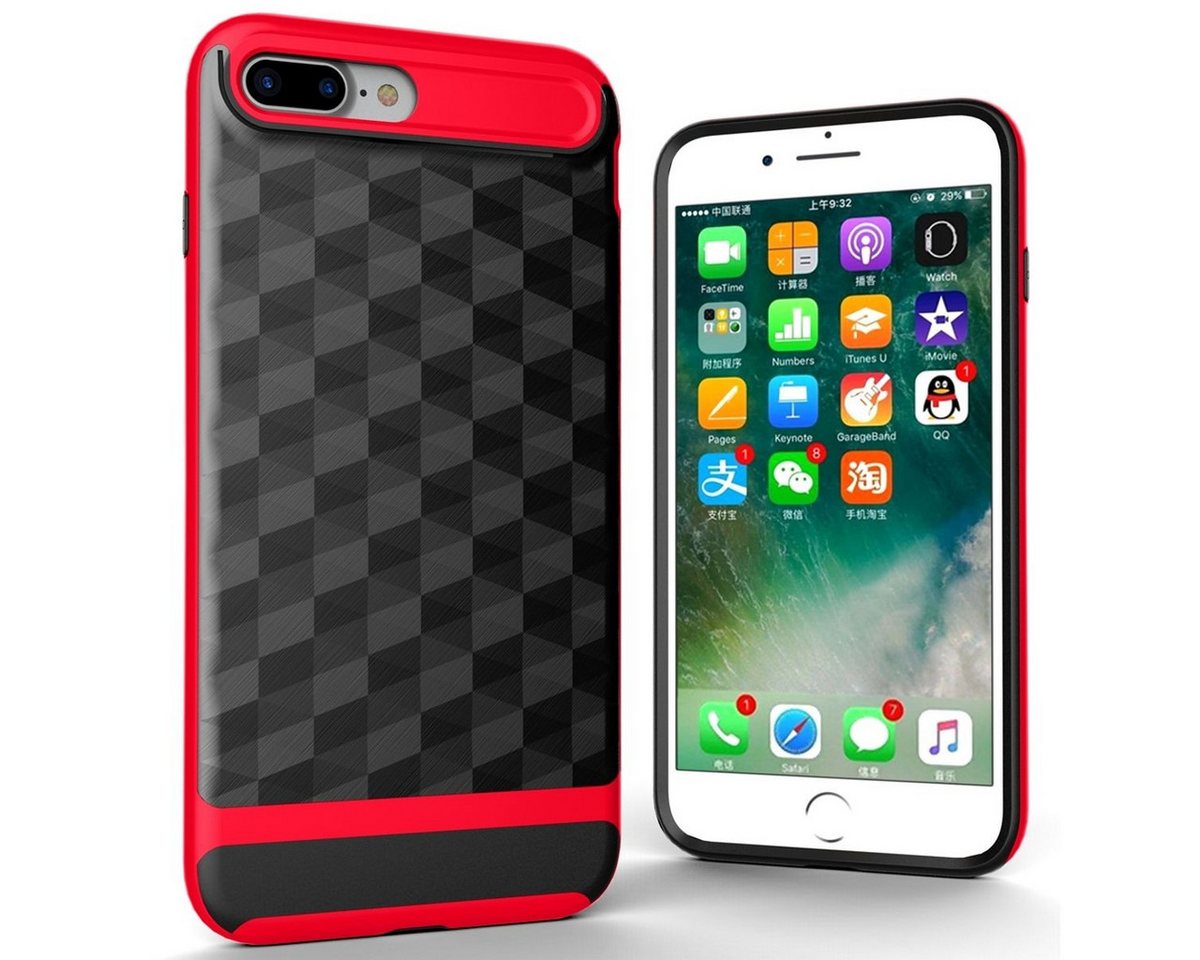 König Design Handyhülle Apple iPhone 8 Plus, Apple iPhone 8 Plus Handyhülle Backcover Rot von König Design