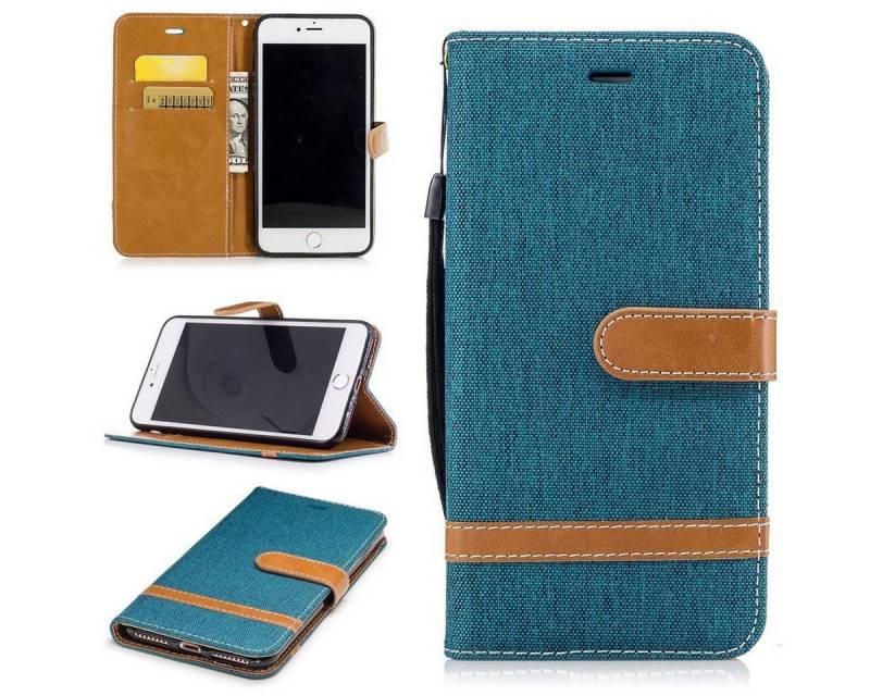 König Design Handyhülle Apple iPhone 8 Plus, Apple iPhone 8 Plus Handyhülle Bookcover Grün von König Design