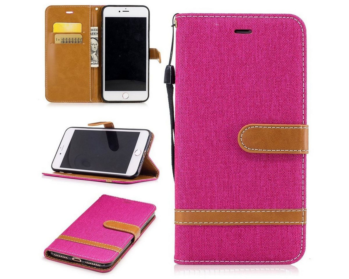 König Design Handyhülle Apple iPhone 8 Plus, Apple iPhone 8 Plus Handyhülle Bookcover Rosa von König Design