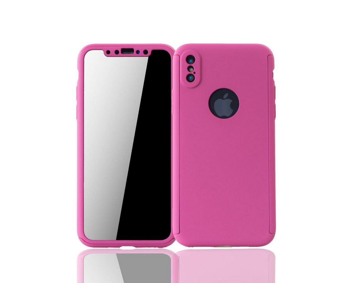 König Design Handyhülle Apple iPhone X, Apple iPhone X / iPhone XS Handyhülle 360 Grad Schutz Full Cover Rosa von König Design