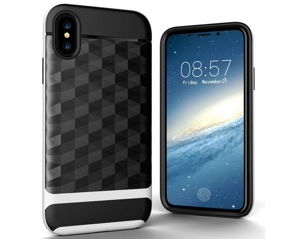 König Design Handyhülle Apple iPhone X / XS, Apple iPhone X / iPhone XS Handyhülle Backcover Weiß von König Design