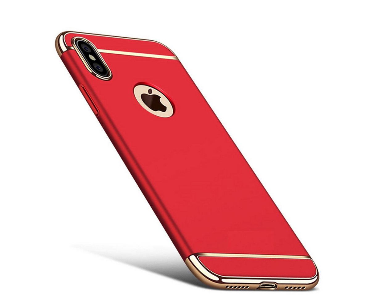 König Design Handyhülle Apple iPhone XS, Apple iPhone XS Handyhülle Backcover Rot von König Design