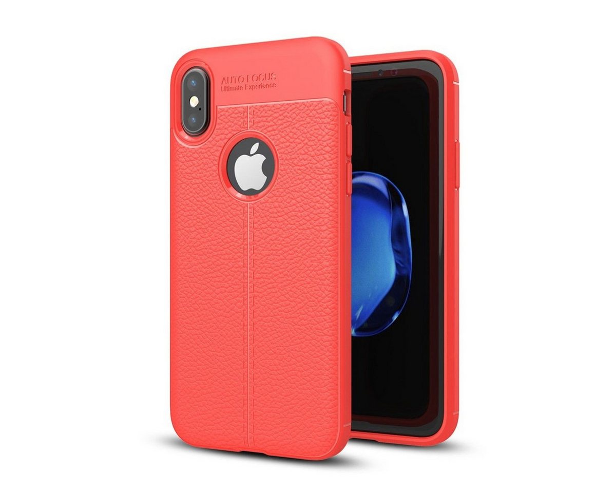 König Design Handyhülle Apple iPhone XS, Apple iPhone XS Handyhülle Backcover Rot von König Design