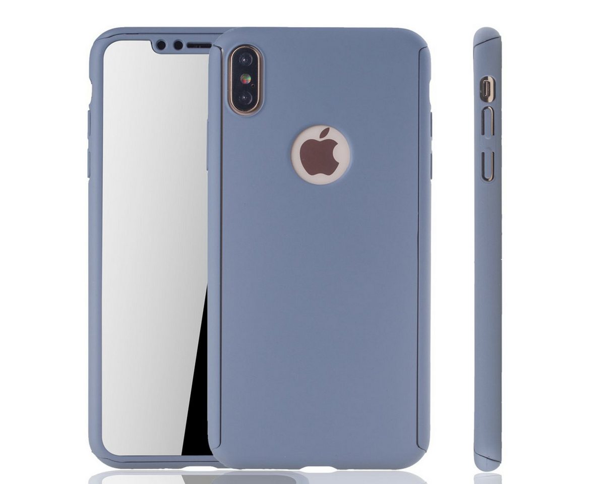 König Design Handyhülle Apple iPhone XS Max, Apple iPhone XS Max Handyhülle 360 Grad Schutz Full Cover Grau von König Design