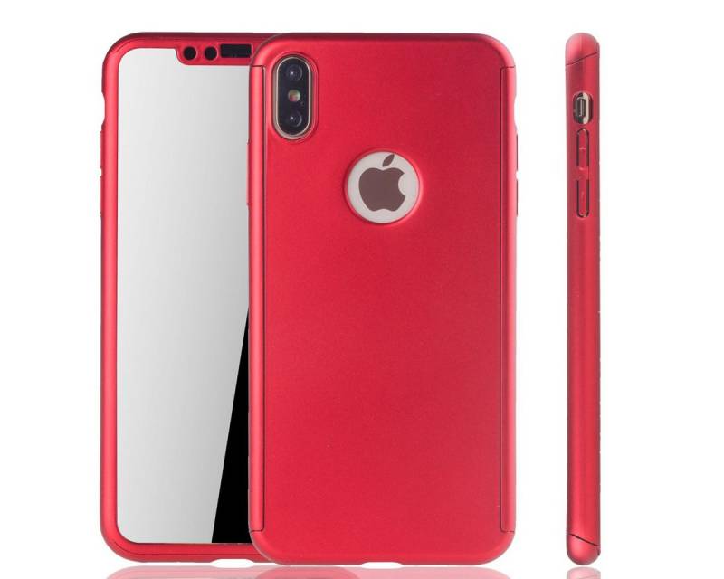 König Design Handyhülle Apple iPhone XS Max, Apple iPhone XS Max Handyhülle 360 Grad Schutz Full Cover Rot von König Design