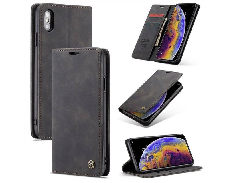König Design Handyhülle Apple iPhone XS Max, Schutzhülle Schutztasche Case Cover Etuis Wallet Klapptasche Bookstyle von König Design