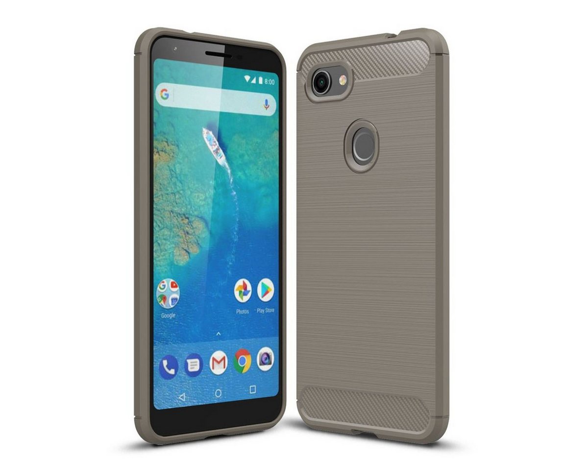 König Design Handyhülle Google Pixel 3a XL, Google Pixel 3a XL Handyhülle Carbon Optik Backcover Grau König Design Handyhülle Google Pixel 3a XL, Google Pixel 3a XL Handyhülle Carbon Optik Backcover Grau von König Design