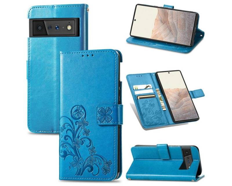 König Design Handyhülle Google Pixel 6, Schutzhülle Schutztasche Case Cover Etuis Wallet Klapptasche Bookstyle von König Design