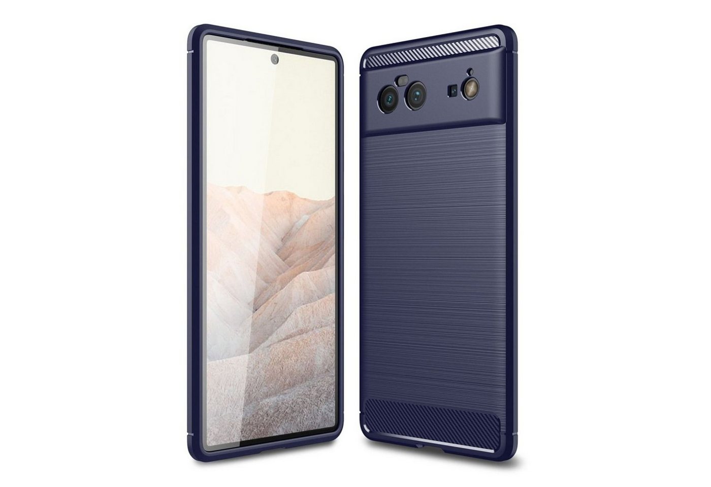 König Design Handyhülle Google Pixel 6 Pro, Schutzhülle für Google Pixel 6 Pro TPU Case Carbon Fiber Optik Brushed Schutz Hülle Cover Blau König Design Handyhülle Google Pixel 6 Pro, Schutzhülle für Google Pixel 6 Pro TPU Case Carbon Fiber Optik Brushed Schutz Hülle Cover Blau von König Design