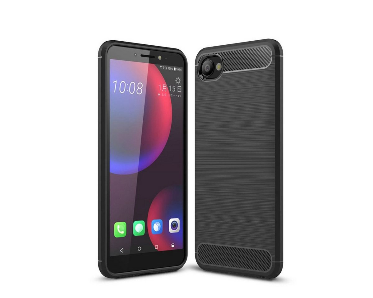König Design Handyhülle HTC Desire 12, HTC Desire 12 Handyhülle Carbon Optik Backcover Schwarz König Design Handyhülle HTC Desire 12, HTC Desire 12 Handyhülle Carbon Optik Backcover Schwarz von König Design
