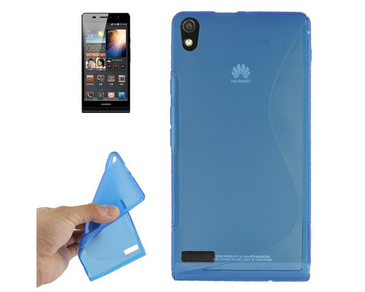 König Design Handyhülle Huawei Ascend P6, Huawei Ascend P6 Handyhülle Backcover Blau von König Design