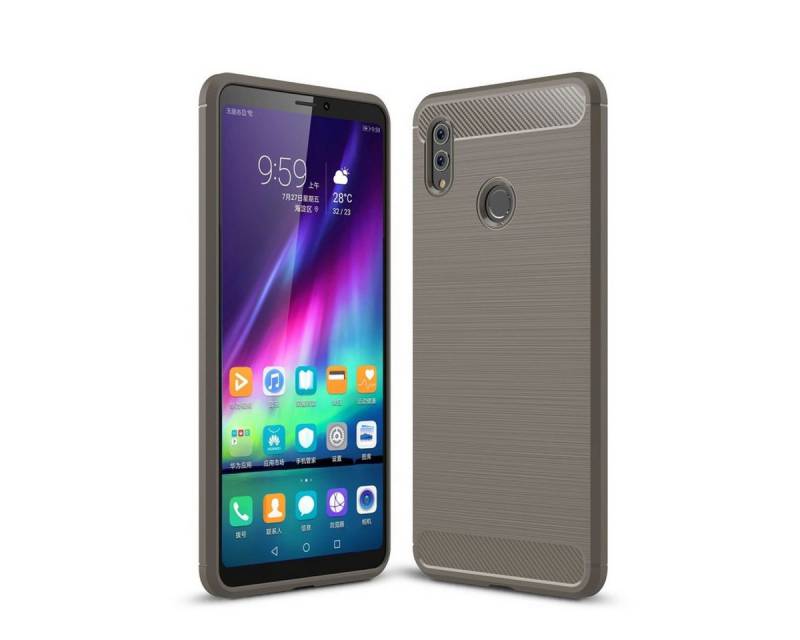 König Design Handyhülle Huawei Honor Note 10, Huawei Honor Note 10 Handyhülle Carbon Optik Backcover Grau von König Design