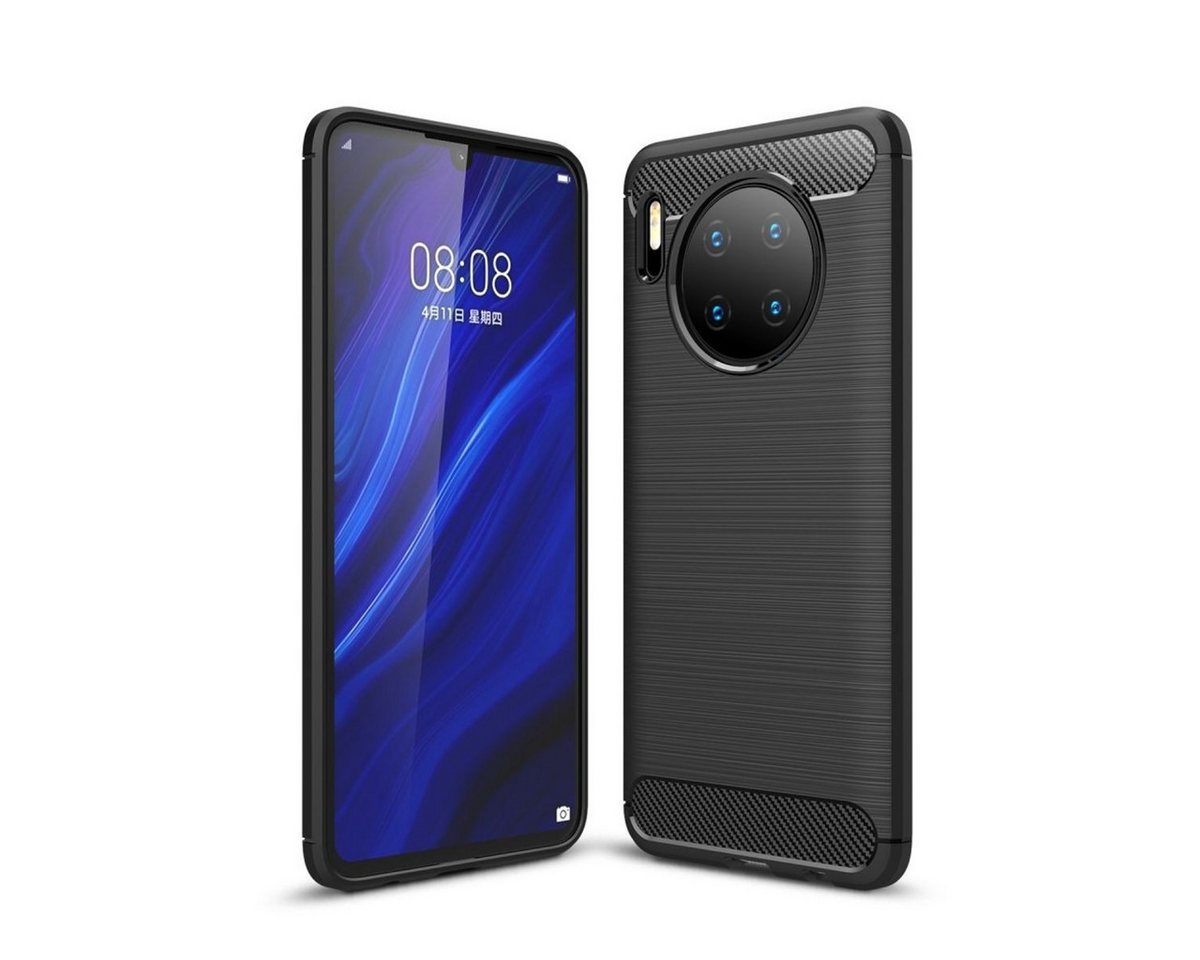 König Design Handyhülle Huawei Mate 30, Huawei Mate 30 Handyhülle Carbon Optik Backcover Schwarz König Design Handyhülle Huawei Mate 30, Huawei Mate 30 Handyhülle Carbon Optik Backcover Schwarz von König Design