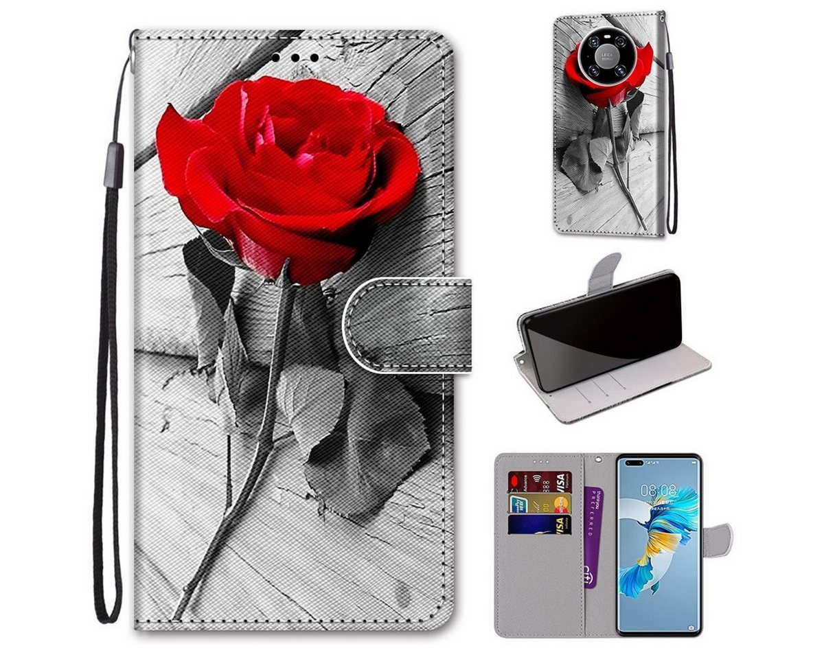 König Design Handyhülle Huawei Mate 40 Pro, Schutzhülle Schutztasche Case Cover Etuis Wallet Klapptasche Bookstyle von König Design