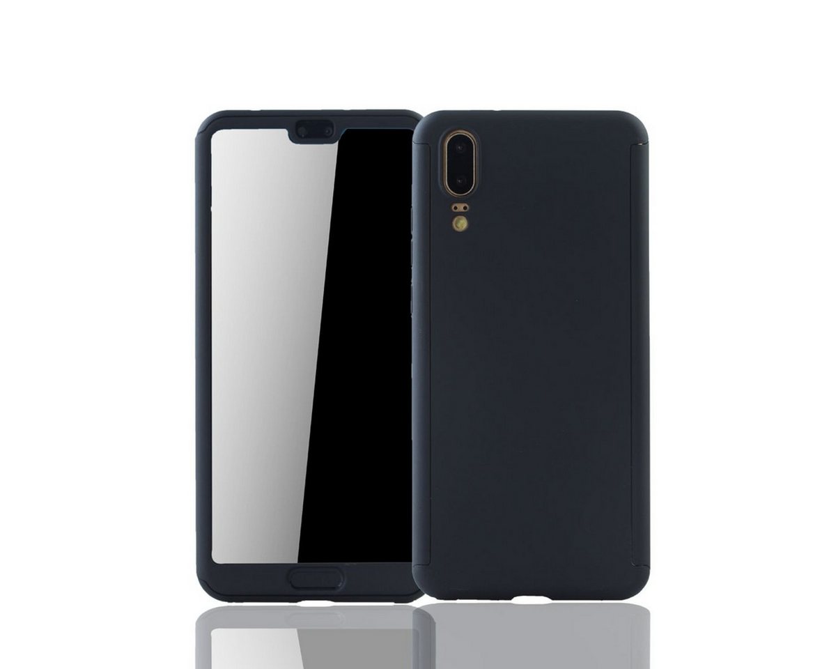 König Design Handyhülle Huawei P20, Huawei P20 Handyhülle 360 Grad Schutz Full Cover Schwarz von König Design