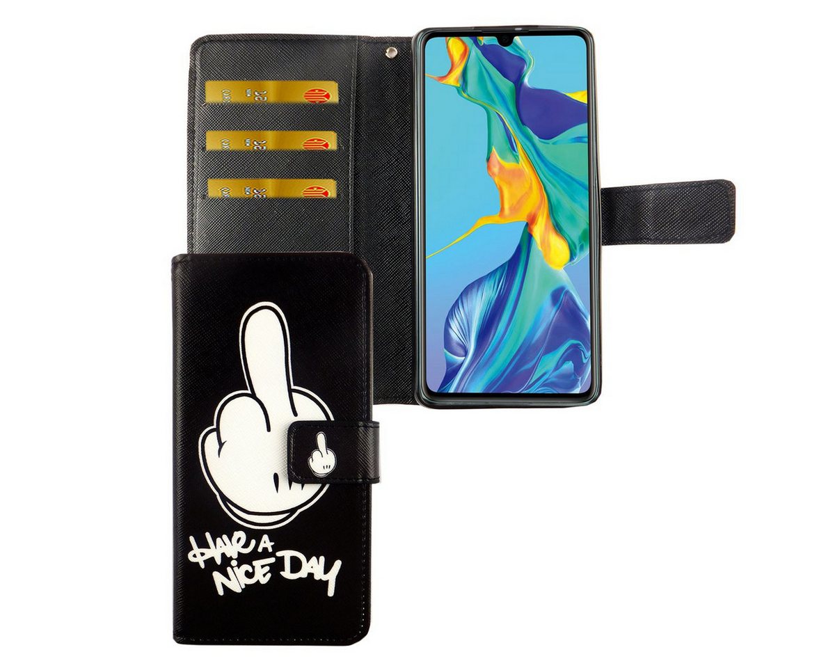 König Design Handyhülle Huawei P30, Huawei P30 Handyhülle Bookcover Schwarz König Design Handyhülle Huawei P30, Huawei P30 Handyhülle Bookcover Schwarz von König Design
