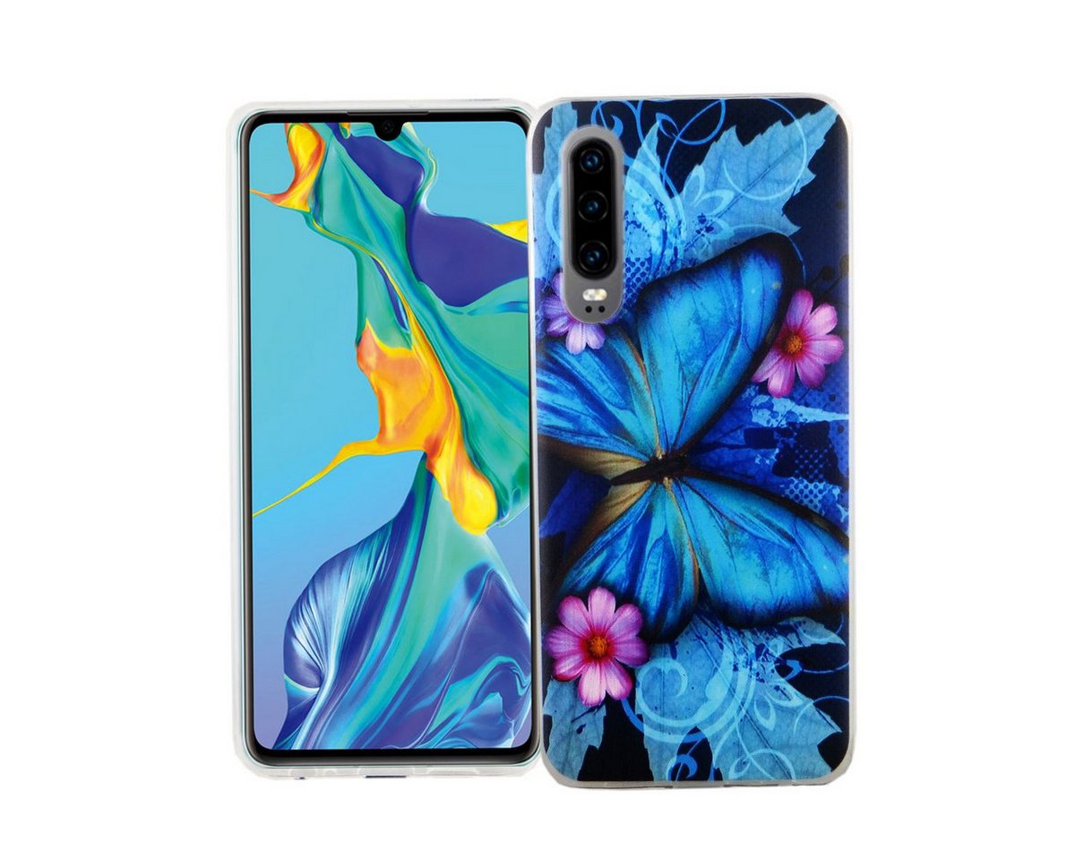 König Design Handyhülle Huawei P30, Huawei P30 Handyhülle Bumper Backcover Blau von König Design