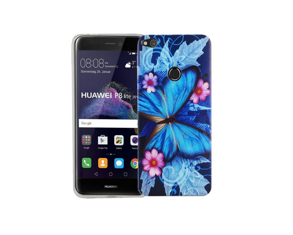 König Design Handyhülle Huawei P8 Lite 2017, Huawei P8 Lite 2017 Handyhülle Bumper Backcover Blau von König Design