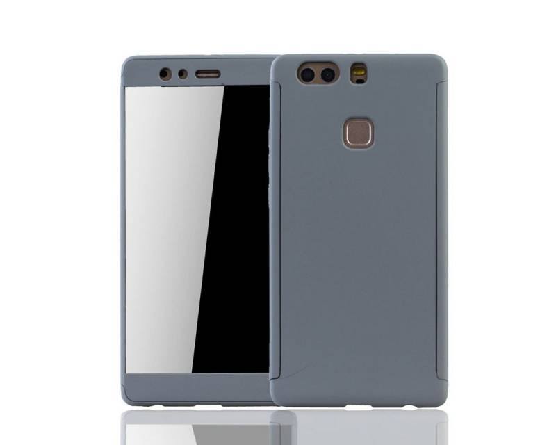 König Design Handyhülle Huawei P9 Plus, Huawei P9 Plus Handyhülle 360 Grad Schutz Full Cover Grau von König Design