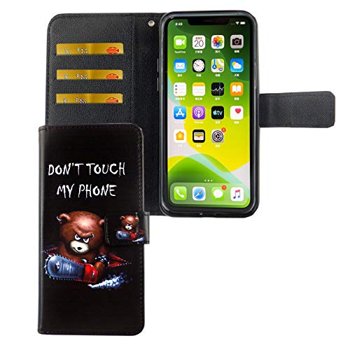 König Design Handyhülle Kompatibel mit Apple iPhone 11 Pro Handytasche Schutzhülle Tasche Flip Case mit Kreditkartenfächern - Don't Touch My Phone Bär mit Kettensäge König Design Handyhülle Kompatibel mit Apple iPhone 11 Pro Handytasche Schutzhülle Tasche Flip Case mit Kreditkartenfächern - Don't Touch My Phone Bär mit Kettensäge von König Design