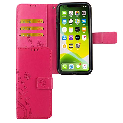 König Design Handyhülle Kompatibel mit Apple iPhone 11 Pro Max | Pink | iPhone-11-Pro-Max-Schutz-Hülle | Klapphülle-iPhone-11-Pro-Max | mit Kartenfach von König Design