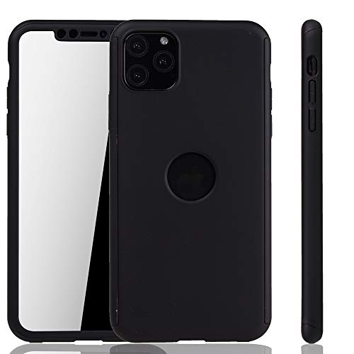 König Design Handyhülle Kompatibel mit Apple iPhone 11 Pro Schutz-Case Full-Cover 360 9H Panzer Schutz Glas Schwarz von König Design