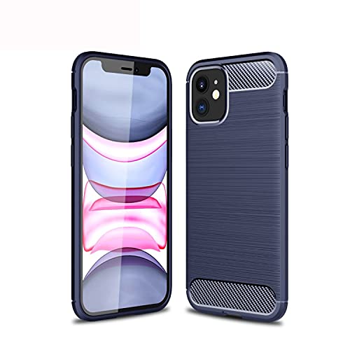 König Design Handyhülle Kompatibel mit Apple iPhone 12 Mini Cover TPU Case Silikon Schutz-Hülle Handy Bumper Carbon Optik Blau - Air Cushion Technology von König Design