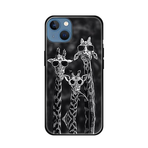 König Design Handyhülle Kompatibel mit Apple iPhone 13 Mini Hülle TPU Eckenschutz Stoßfest Dünn Kratzfest Schutzhülle - 3 Giraffen von König Design